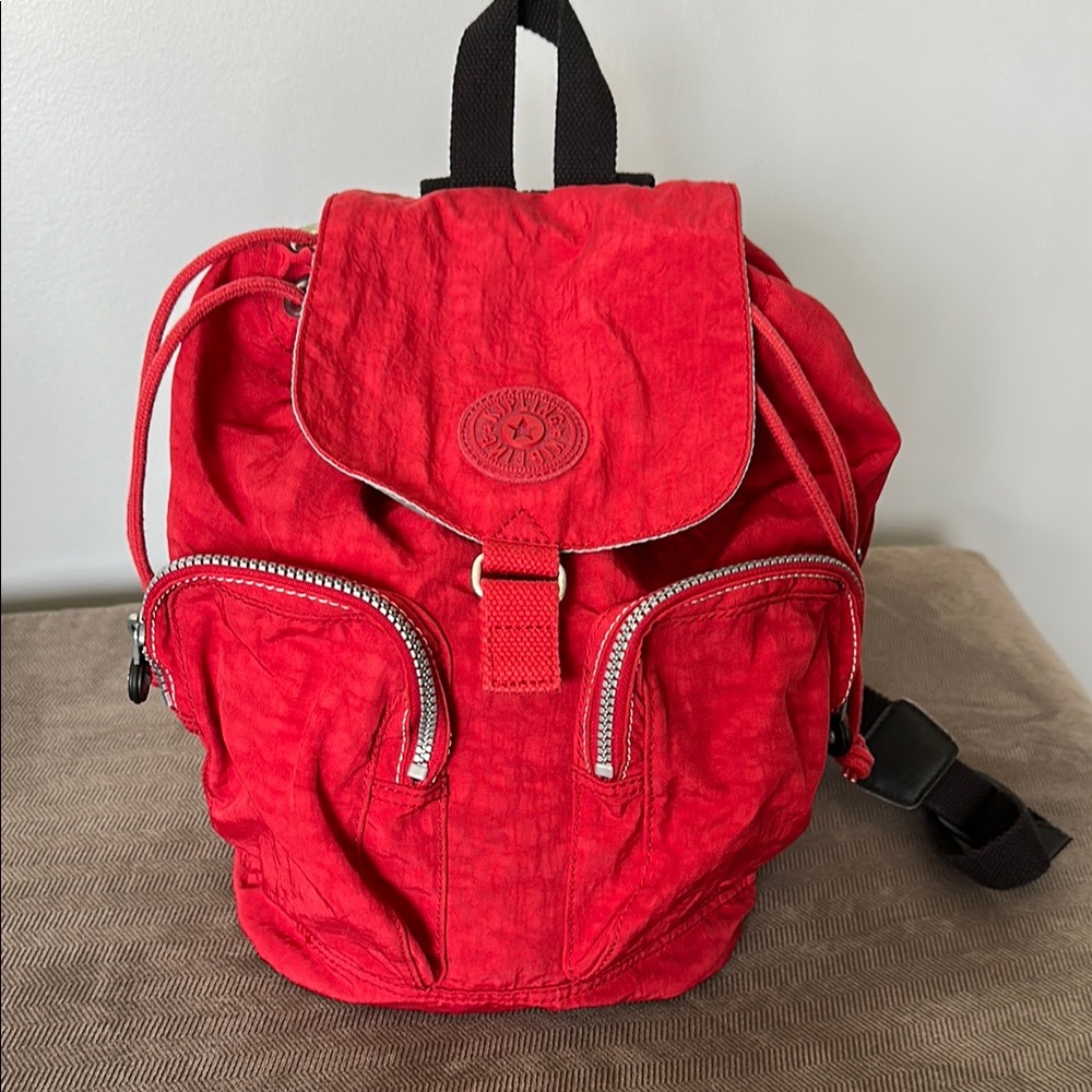 Kipling Cherry Red Backpack